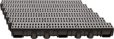 Produktbild von ScarMaxx 6m Entwässerungsrinne Bodenrinne A15 115 mm Stegrost Grau - 13x600x11,5cm