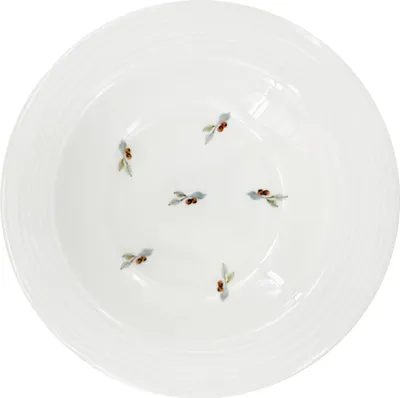 Zdjęcie produktu dla Croft Berries porcelanowy talerz do zupy 23 cm, zielony/czerwony