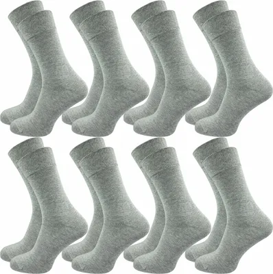 Produktbild von Gawilo  100% Baumwollsocken ohne Naht | Weich & Bequem | Herren (8 Paar), Hellgrau / 39 - 42