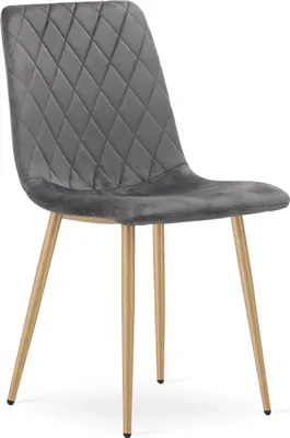 Image de Chaise TURIN - velours gris foncé / pieds en bois x 1