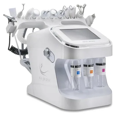 Produktbild von Gesichtsbehandlungsgerät - 10-in-1-Hydrodermabrasion - Wasserpeeling - Sauerstoffbehandlung - Tiefenreinigung - Hautverjüngung - EU-Stecker