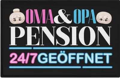 Produktbild von Trendation - Oma und Opa Pension Fußmatte Geschenk Fußabtreter Lustiger Spruch Geschenkidee Großeltern