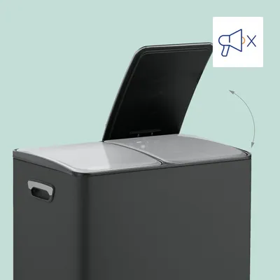 Produktbild von Treteimer mit zwei Fächern, 2 x 30 l Fassungsvermögen
