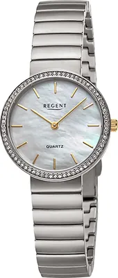 Produktbild von Regent Metall Damen Uhr Armbanduhr Quarz silber Metallarmband D2URF1505