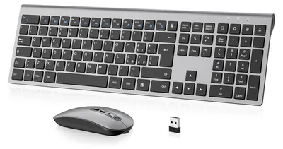 Zdjęcie produktu dla Bezprzewodowa klawiatura i mysz, z możliwością ładowania, 2,4 G, układ klawiszy QWERTY (włoski)