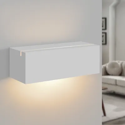 Produktbild von ZMH Wandleuchte Innen Wandlampe Flur Up and Down Wandleuchten Modern Design G9 Flurlampe Weiß Gipsleuchte Wand Treppenhaus Lampe für Wohnzimmer Küche 22CM Ohne Leuchtmittel