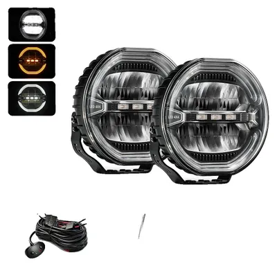 Imagen del producto de Faro de trabajo LED, luz combinada, resistente al agua IP68, de 9 pulgadas con luz diurna integrada