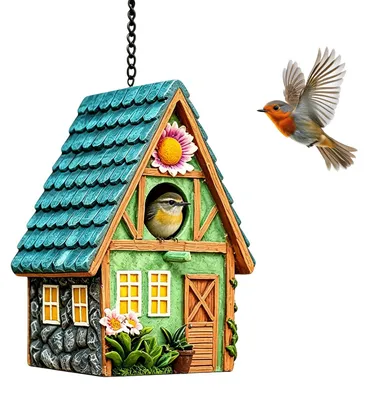 Productafbeelding van Vogelhuis om op te hangen, weerbestendig en duurzaam nesthuis voor wilde vogels