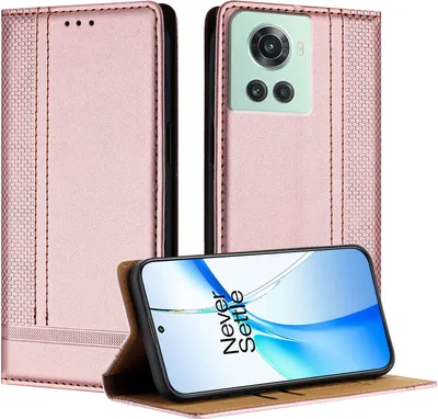 Image de Etui pour OnePlus 10R étui en cuir avec fonction stand Rose