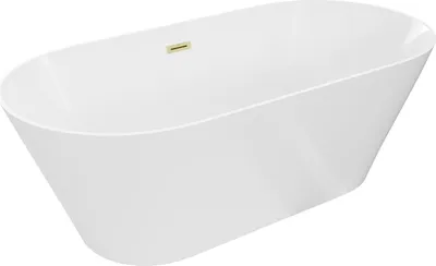 Immagine prodotto di Mexen Luna Slim vasca da bagno freestanding 170 x 75 cm, bianca, troppopieno oro spazzolato - 52041707500-55