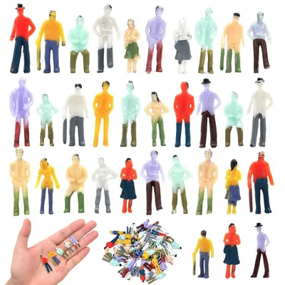 50 Minifiguren Menschen, gemischte Farben, Mini-Figuren