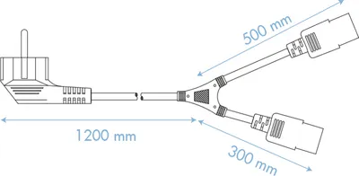 Image de LogiLink CP101 Câble d'alimentation en Y 1x contact de protection - 2x dispositifs froids