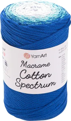 Zdjęcie produktu dla Yarn Art Macrame Bawełna Spectrum 225 m 1312 White Blue Sznurek