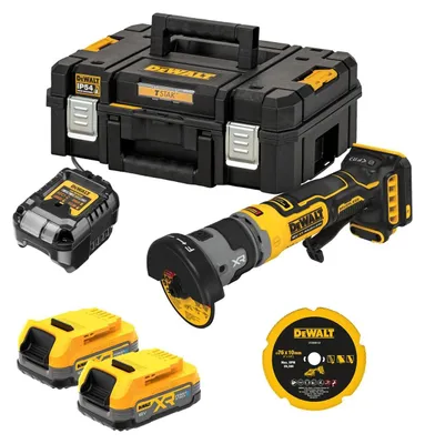 Zdjęcie produktu dla Kompaktowa szlifierka 76 mm XR 18 V, akumulator litowo-jonowy 1,7 Ah, bezszczotkowy silnik Powerstack – DEWALT – DCG430E2T-QW