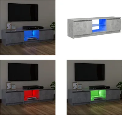 Obrázek produktu pro vidaXL TV skříňka s LED osvětlením betonově šedá 120x30x35,5 cm - TV skříňka - TV skříňka s LED osvětlením - TV nábytek