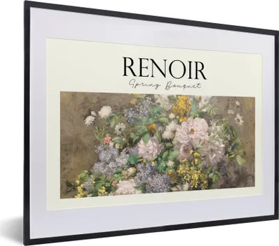 Produktbild von MuchoWow® Gerahmtes Poster Gemälde - Renoir - Blumen 40x30 cm - Poster mit Schwarzem Bilderrahmen Wandposter Rahmen Foto Bilder - Bilderrahmen - Poster im Rahmen