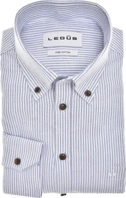 Produktbild von Ledub Modern Fit neues Businesshemd blau gestreift