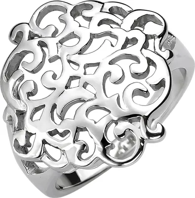 Produktbild von Breiter Ring aus 925 Silber Fingerring mit Ornament B: 19,5mm Damen Innenumfang 60mm  Ø19.1mm