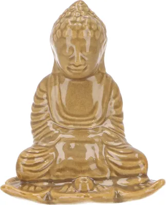 Produktbild von Räucherstäbchenhalter Buddha aus Keramik - Beige/Modell 19, Creme-weiß, 13*10*8 cm, Räucherstäbchen Halter