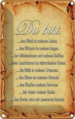 Produktbild von vianmo Blechschild 18x12 cm Du bist Glück in meinem Leben Dekoration Spruch Zitat