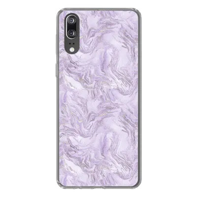 Produktbild von MuchoWow® Handyhülle Schutzhülle Hülle für Huawei P20 Marmor - Silber - Muster Silikon Softcase Handy Hülle - Hardcover