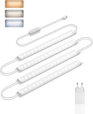 Zdjęcie produktu dla Oświetlenie pod szafki kuchenne - Listwy LED - Oświetlenie szafek - Regulowana barwa - 2 szt. po 30 cm - Białe