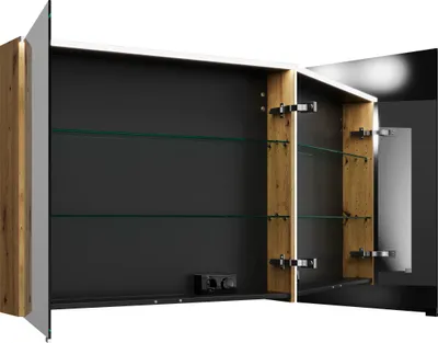 Image de Armoires de toilette burgbad Eqio avec éclairage LED à poser, 2 portes, 1000x800x170mm, SPGS100F5662