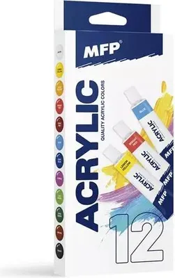 Zdjęcie produktu dla Farby akrylowe 12 kolorów 12 ml 6300391