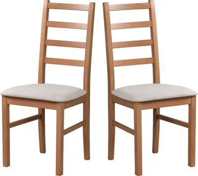 Produktbild von Esszimmerstuhl, Holz Eiche Massiv Stuhl Stühle Küchenstuhl - Set 2x Nilo 8, hell nussbaum