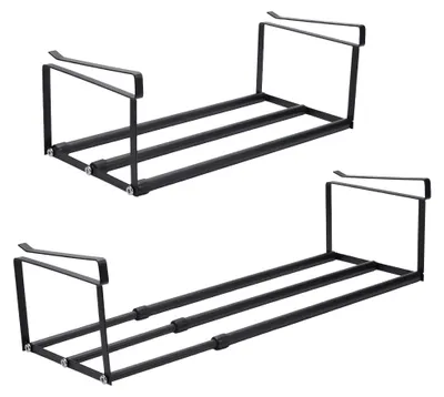 Ausziehbarer Schuhregal-Organizer, 2 Stück, Schwarz, 40-70 cm