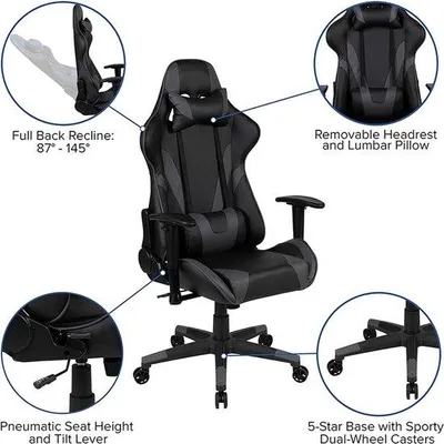 Produktbild von Famanu Gamingstuhl Ergonomisch Verstellbar - Grau