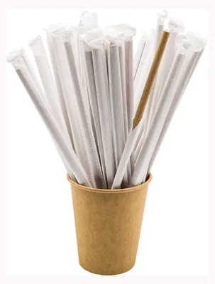 Papierstrohhalme aus Kraftpapier, 250 Stück, 200 x 6 mm, einzeln verpackt