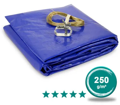 Produktbild von Rundbecken Abdeckplane 250g/m² blau/schwarz Ø 4,50 - 4,60 m