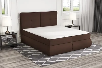 Produktbild von Boxspringbett HEDIN 120 x 200 mit 2 Bettkästen, Bonell-Matratze und Topper. Farbe: Dunkelgrau