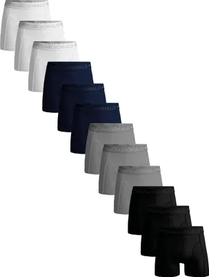 Produktbild von Muchachomalo Herren Boxershorts – 12er Pack – Baumwolle Stretch – Bequeme Unterwäsche – Größe XXL - U-SOLID1010-971
