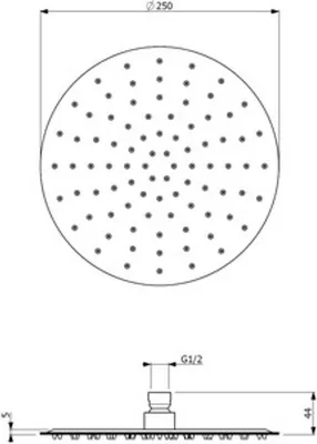 Produktbild von Runde Kopfbrause 25 cm Chrom, 9 l/min, Anti-Kalk