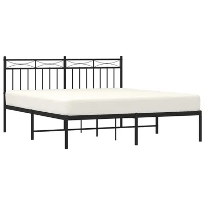 Obrázek produktu pro Kovový rám postele s čelem černý 150 x 200 cm