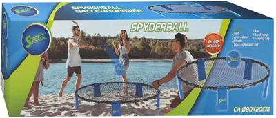 Image de Scatch Scatch Spyderball Set - 92 x 20 CM - Incl. balle, pompe, cadre, filet et sac de voyage - Max. 4 joueurs - Bleu/Noir