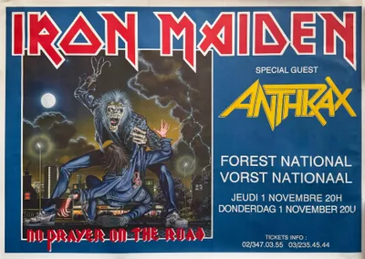 Imagen del producto de Iron Maiden y Anthrax - Concierto en Bélgica, 1990 - Póster - 61x91 cm