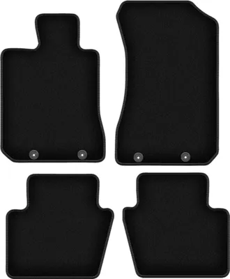 Produktbild von Wielganizator Velours-Autoteppiche – passend für Honda Legend IV (Limousine, Bj. 2004-2012) –  schwarz, passgenau, mit Befestigungen set 4 Stk.