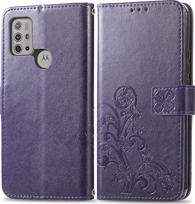 Produktbild von Mobigear Clover  Motorola Moto G20 Hülle Klapphülle Geldbörse - Lila