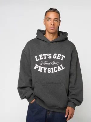 Productafbeelding van Herenhoodie Mr. Tee "Let's Get Physical" in de kleur antraciet - maat M