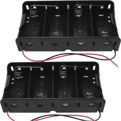 Productafbeelding van Batterijhouder D Cel - Batterij Box - DIY Projecten - Zonder Deksel - 2 Stuks - Zwart