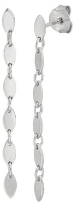 Produktbild von Ohrhänger Hängerstecker aus 925 Silber rhodiniert 45,5mm spitzovale Plättchen