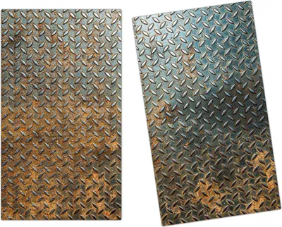 Produktbild von Spritzschutz Herdabdeckplatte Schneidebrett aus Glas Tectur metallisch 2-Teilig (60x52cm)