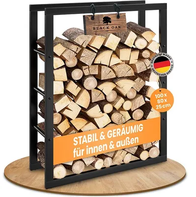 Produktbild von BLACK OAK JACK 100-80 Kaminholzregal 100x80x25cm Metall Schwarz
