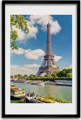 Produktbild von Bild - Bilderrahmen - 40 cm x 60 cm - MDF - Rahmen - Wandkunst - Eiffelturm Paris