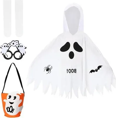 Immagine prodotto di Costume di Halloween con cappuccio e mantello per bambini e bambine.