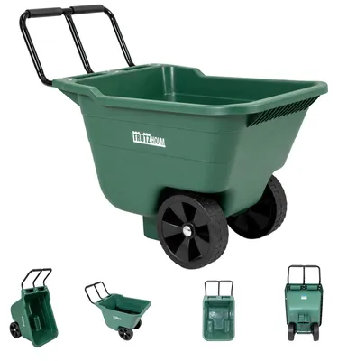 Produktbild von Gartenwagen Schubkarre kippsicher 250 kg 90 L Kunststoffwanne Stahlgriff PolyurethanRäder 98x55x75 cm