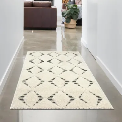 Immagine prodotto di Tappeto moderno a rombi morbidi per il soggiorno dimensioni - 80x150 cm